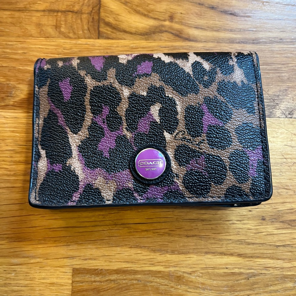 Animal print coach wallet